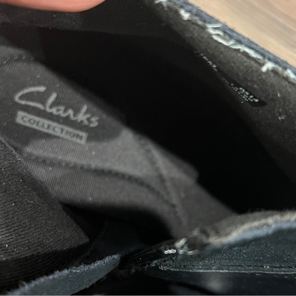 Clarks Women's Mission Parker Boot Size 10M Block Heel Black Leather Suede - Picture 10 of 10